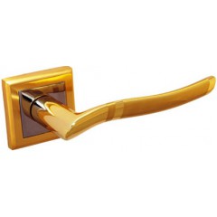 Комплект дверных ручек A-277 SB/PB матовое золото/золото