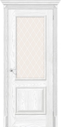 Межкомнатная дверь Классик-13 Silver Ash White Сrystal