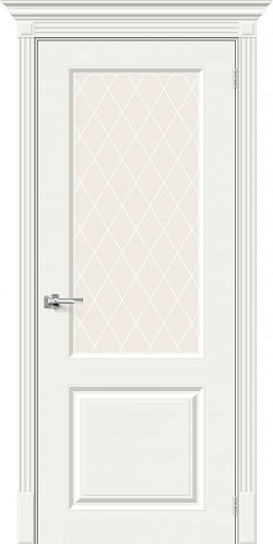 Межкомнатная дверь Скинни-13 Whitey White Сrystal