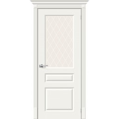 Межкомнатная дверь Скинни-15.1 Whitey White Сrystal