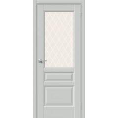 Межкомнатная дверь Неоклассик-35 Grey Matt White Сrystal