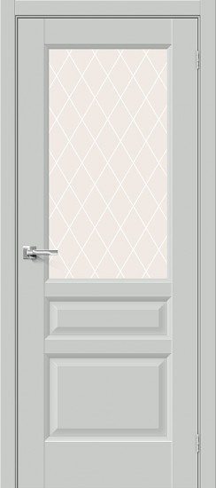 Межкомнатная дверь Неоклассик-35 Grey Matt White Сrystal
