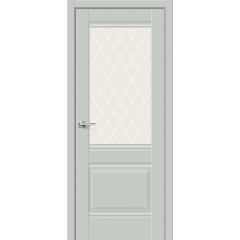 Межкомнатная дверь Прима-3 Grey Matt White Сrystal