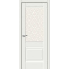 Межкомнатная дверь Прима-3 White Matt White Сrystal