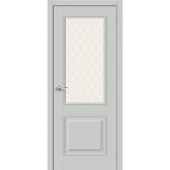 Межкомнатная дверь Классик-13 Grey Silk White Сrystal