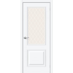 Межкомнатная дверь Классик-13 White Silk White Сrystal