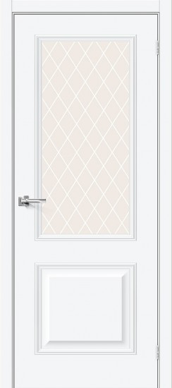 Межкомнатная дверь Классик-13 White Silk White Сrystal