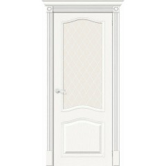 Межкомнатная дверь Вуд Классик-55 Whitey White Сrystal