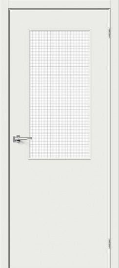 Межкомнатная дверь Браво-7 Super White Wired Glass 12,5