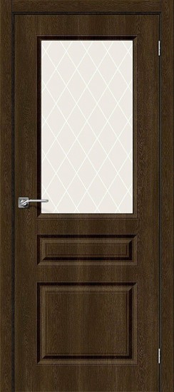 Межкомнатная дверь Скинни-15 Dark Barnwood White Сrystal