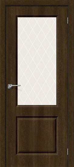 Межкомнатная дверь Скинни-13 Dark Barnwood White Сrystal