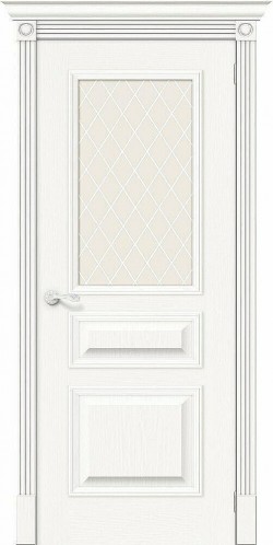 Межкомнатная дверь Вуд Классик-15.1 Whitey White Сrystal