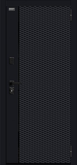 Металлическая дверь Матрикс-3 Total Black/Off-white