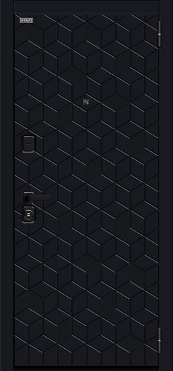 Металлическая дверь Кьюб (RBE) Total Black/Super White