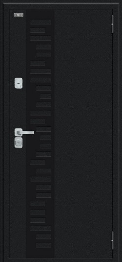 Металлическая дверь Thermo Техно Декор-2 Букле черное/Wenge Veralinga
